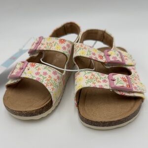 NWT Cat & Jack Toddler Reagan Floral Print Footbed Sandals Size 6